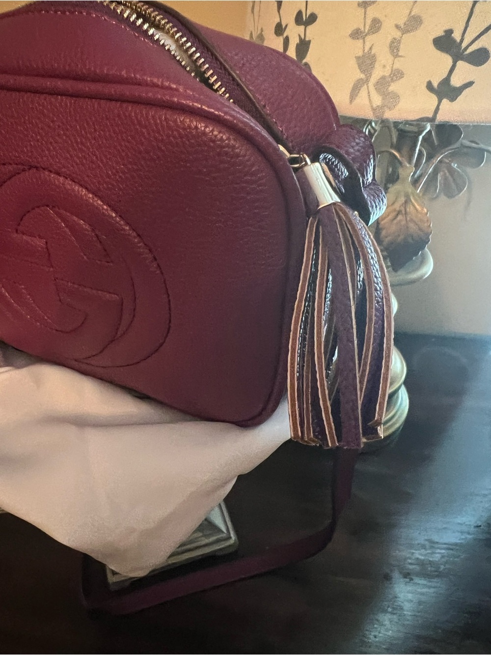 🦋 NWOT Purple Pebbled Leather fashion purse Soho Disco Crossbody - Picture 2 of 7